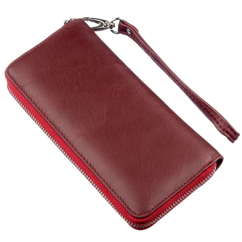 Женский кожаный клатч-кошелек темно-красный (ST Leather) Киев - изображение 14