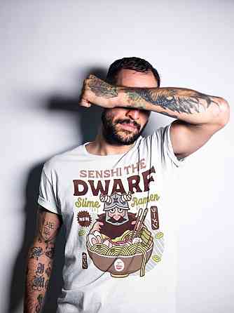 Футболка чоловіча з аніме принтом Аніме Вінтаге Лаіос Тоуден оверсайз (S/M/L) Чорний AnimeJ0513 Дніпро