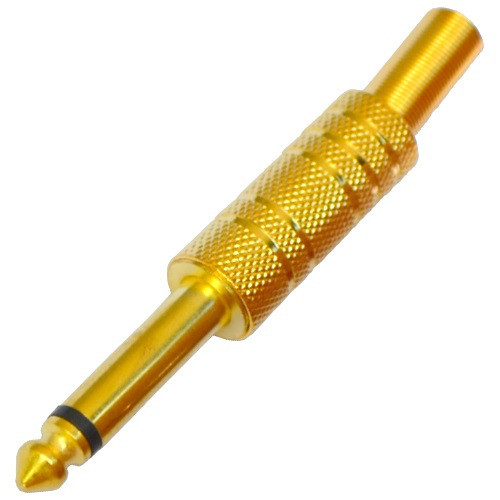 Штекером 6,3 мм моно gold, з насічкою, корпус метал Полтава - фото 1