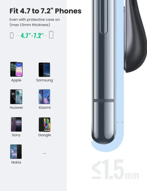 Автомобільний тримач кріплення підставка для телефону смартфону UGREEN LP290 Waterfall магнітний UGR-80712B Одеса - фото 4
