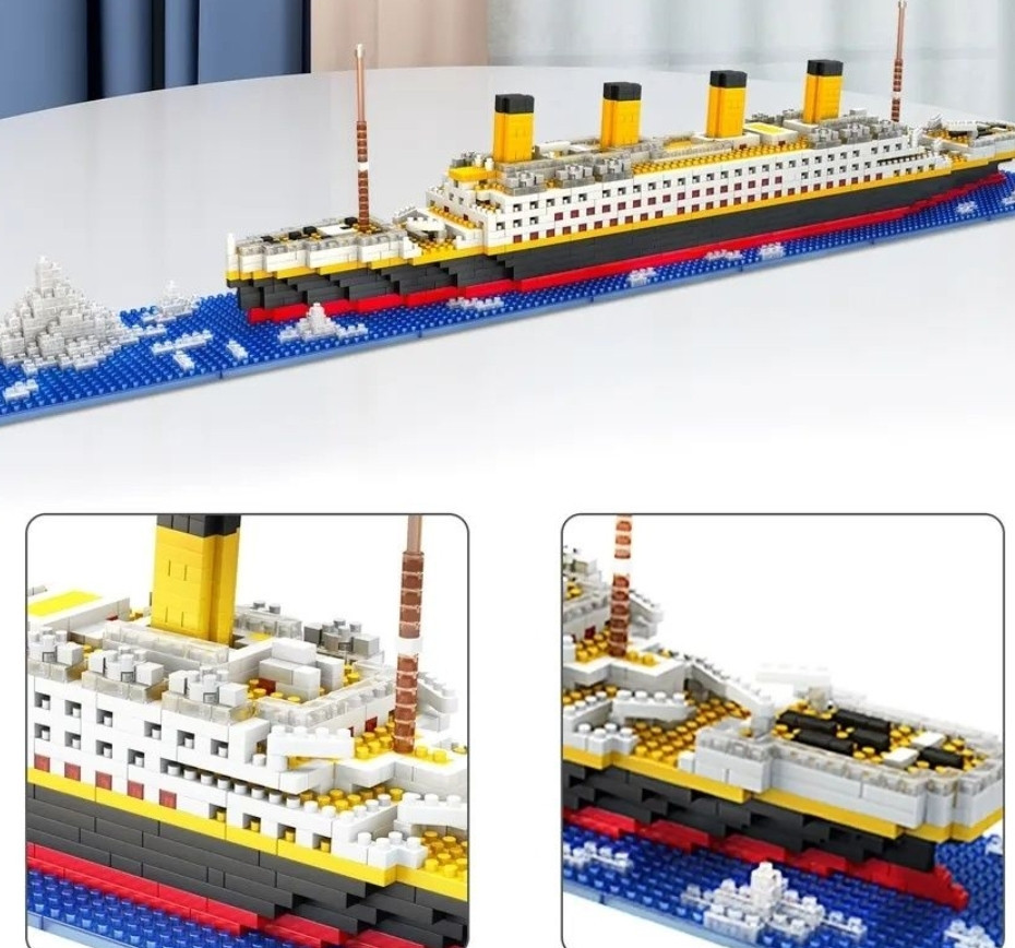 Титанік конструктор корабель 1878 деталей міні Лего. Київ - фото 4