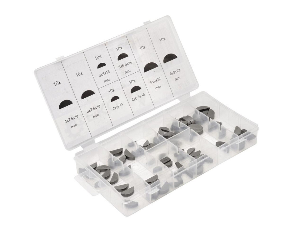 РемНабір шпонок сегментних "GeKo", комплект  8 розмірів -  80 штук Київ - фото 2