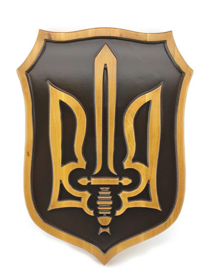 Панно настінний сувенір із дерева Тризуб Київ - фото 1
