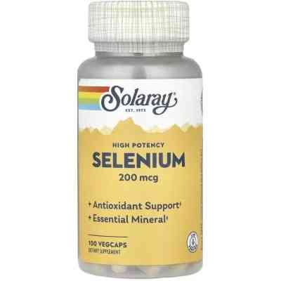 Мінерали Solaray Селен високоефективний, 200 мкг, Selenium, High Potency, 100 вегета (SOR-04695) Вінниця