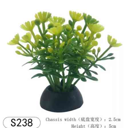 Штучні водорості в акваріум та тераріум 5 см зелено-жовтий Київ