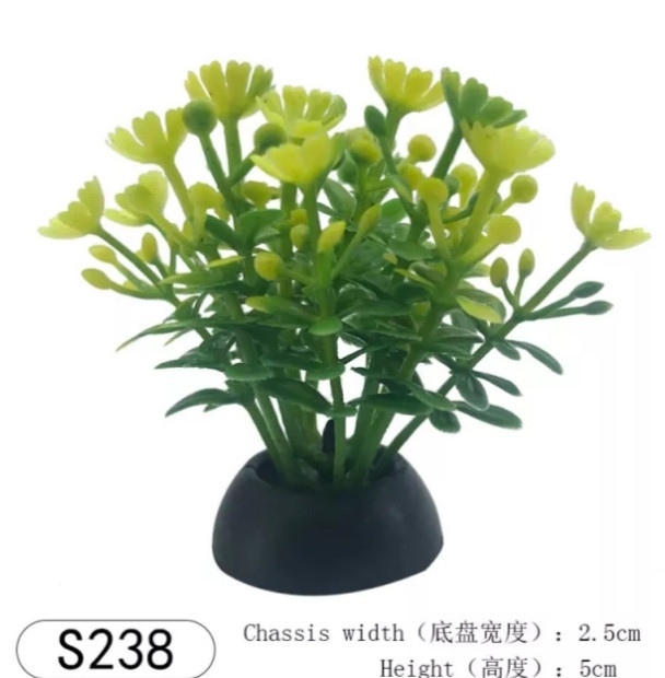 Искусственные растения в аквариум и террариум 5 см зелено-желтый Киев - изображение 1