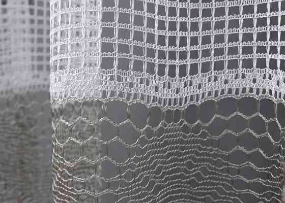 Тюль сітка VR-Textil Juli № 1437т Арка на кухню колір білий з сірим 250х160 см (53-0248) Київ
