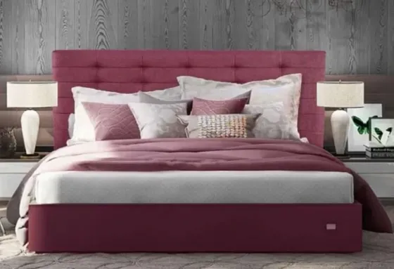 Кровать Двуспальная Erika Comfort 180 х 190 см С подъемным механизмом и нишей для белья Бордовый Киев