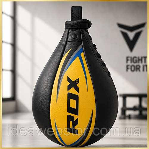Пневмогруша боксерська RDX Gold 19 см – шкіряна швидкісна груша без кріплення для тренувань Київ - фото 7
