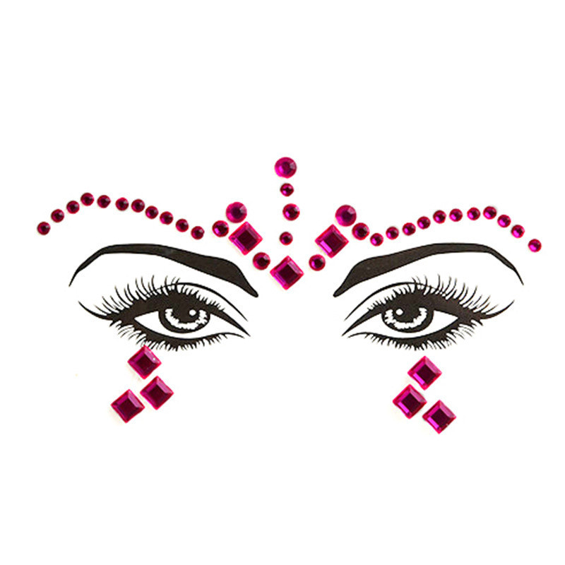 Стрази наклейки на обличчя one size малиновий Київ - фото 1