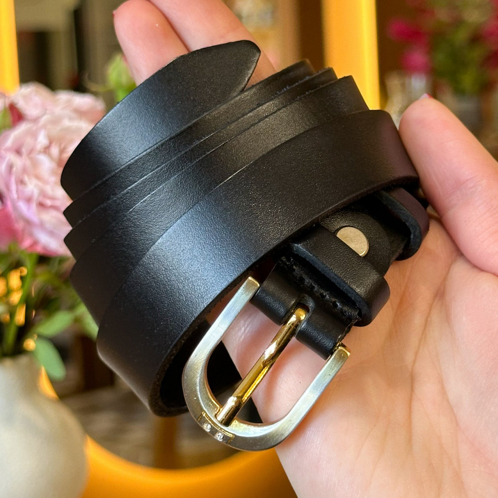 Чёрный кожаный женский ремень 6094 Киев - изображение 2