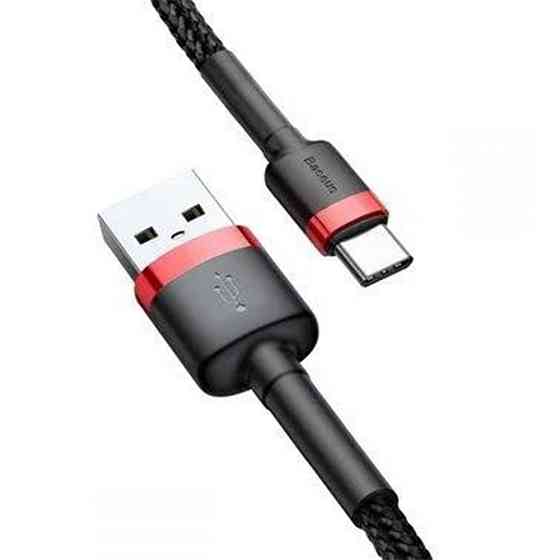 Кабель USB - Type-C Baseus Cafule Cable 3A 2m колір червоний+Black CATKLF-C91 Одеса