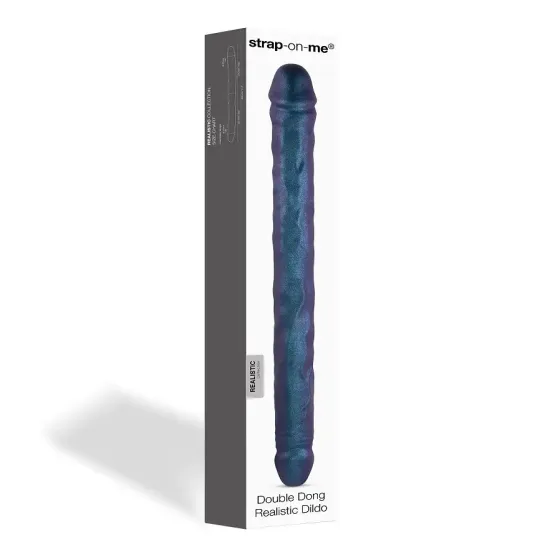Фалоімітатор подвійний Strap-On-Me DOUBLE DONG REALISTIC DILDO - SNAKY METALLIC COLOR Львов