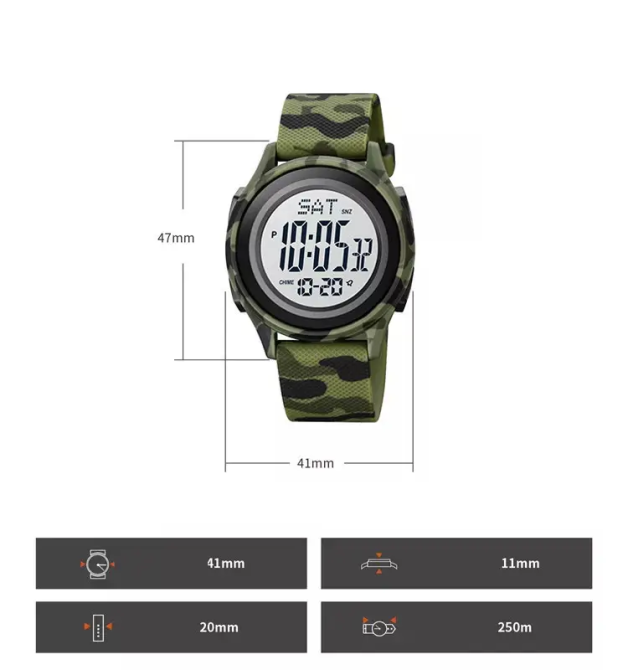 Чоловічий спортивний наручний годинник Skmei 1893 (Камуфляж) Київ - фото 7