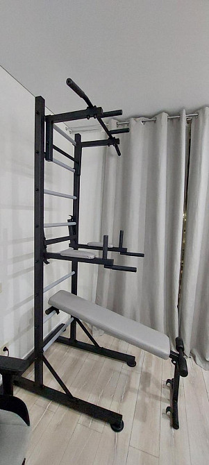 Шведская стенка для дома и спортзала тренажер для детей и взрослых спортивная металлическая турник брусья Каменское - изображение 7