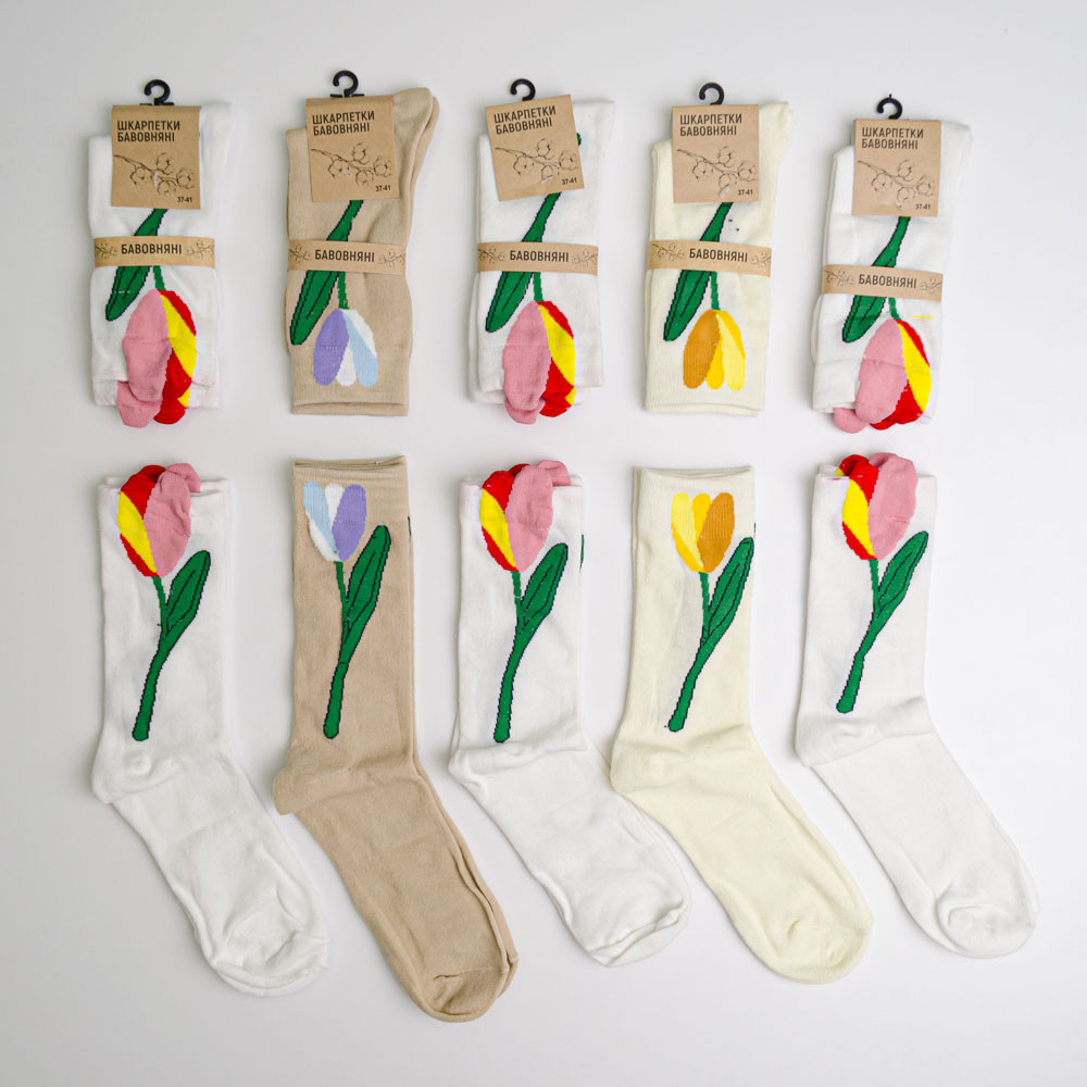 Набір шкарпеток жіночіх бавовняних 10 пар Youstar 099 Високі 37-41 Різні кольори Суми - фото 1