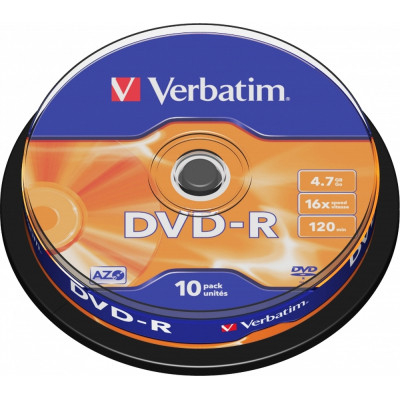 Диск DVD Verbatim 4.7Gb 16X CakeBox 10шт (43523) Винница - изображение 1