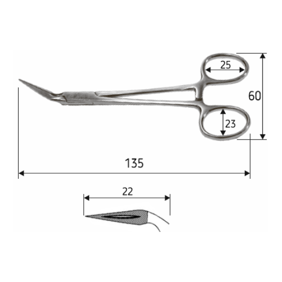 Затискач (корнцанг) Stieglitz зігнутий 13,5 см J-16-150 Дніпро