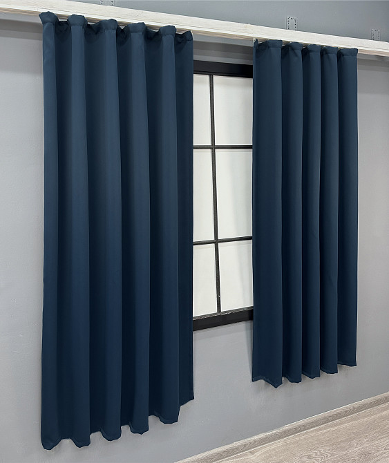 Комплект штор коротких VR-Textil Bagema Rvs № 1474ш 130х170 см 2 шт Синий (35-0351) Киев - изображение 3