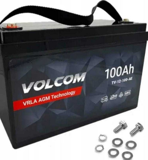 Акумулятор гелевий, VOLCOM ,12V 100Ah AGM, акумулятор до ДБЖ ИБП. Харків - фото 4