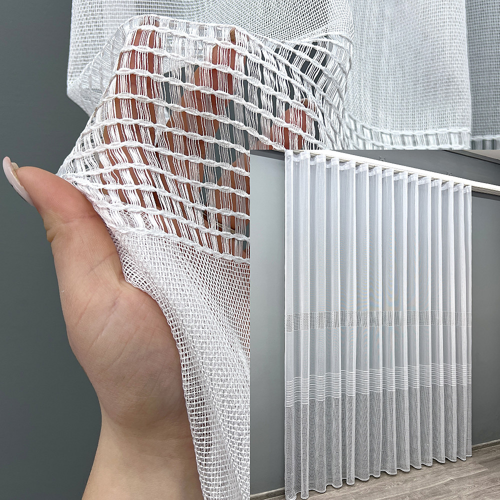 Тюль VR-Textil 2024т Жаккард Белый 400х270 см (42-1095) Киев - изображение 1