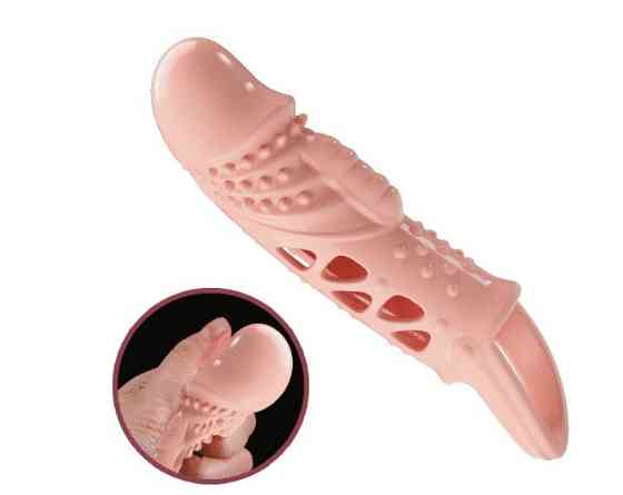Удлиняющая насадка с вибростимуляцией ( на 2,5 см ) PRETTY LOVE - PENIS SLEEVE Cecelia Sex Aura Киев