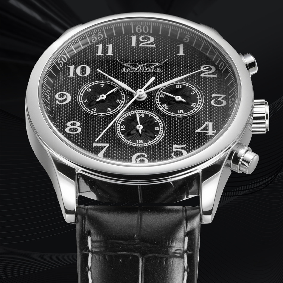 Годинник чоловічий механічний Jaragar Elite Pure Silver (2 ремінці) Київ - фото 11