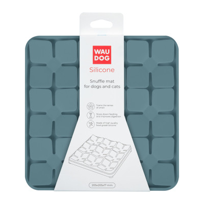 Универсальная посуда для животных WAUDOG Silicone Коврик для поиска корма 20х20х1.7 см серый (235111) Винница - изображение 2