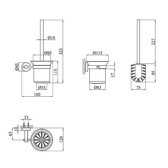 Йоршик для унітазу настінний Kroner KRP Edelstahl Klassisch - ESG3710 сатин/білий Київ
