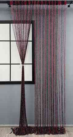 Штори-нитки "Кісея" з люрексом Бордовий з чорним 300х300см 1 шт (61-084) Київ