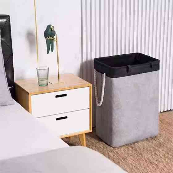 Контейнер складной для белья, с съемным мешком-сеткой, с ручками, серый Каменец-Подольский