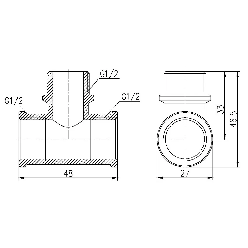 Тройник Thermo Alliance Forte 1/2" ВНВ SF36415 Київ - фото 6