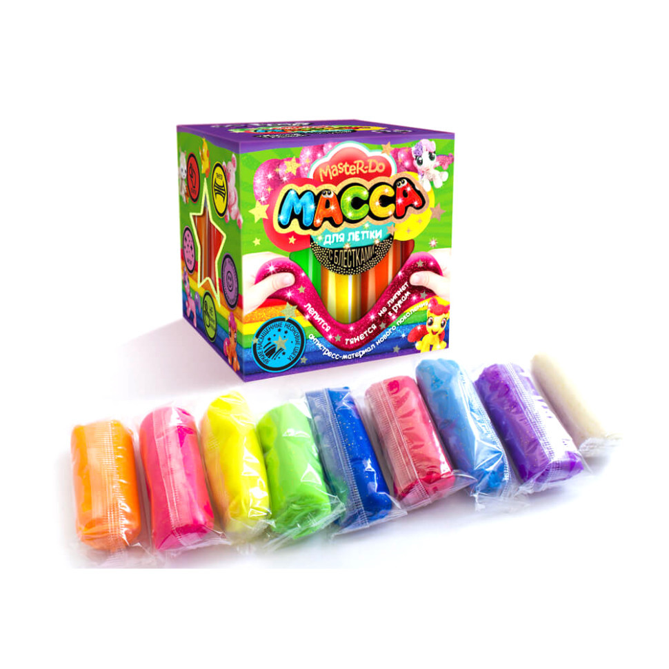 Тісто для ліплення "Master Do" 9 кольорів MMD-01-01…07 з блискітками 7596DT Вид 2 Вінниця - фото 1