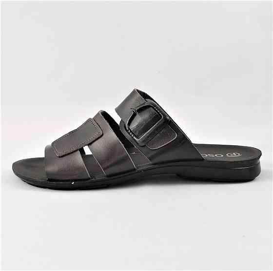 Чоловічі Шльопанці Тапочки Сланці Чорні Шкіряні (розміри: 41,42,43,44) Дніпро