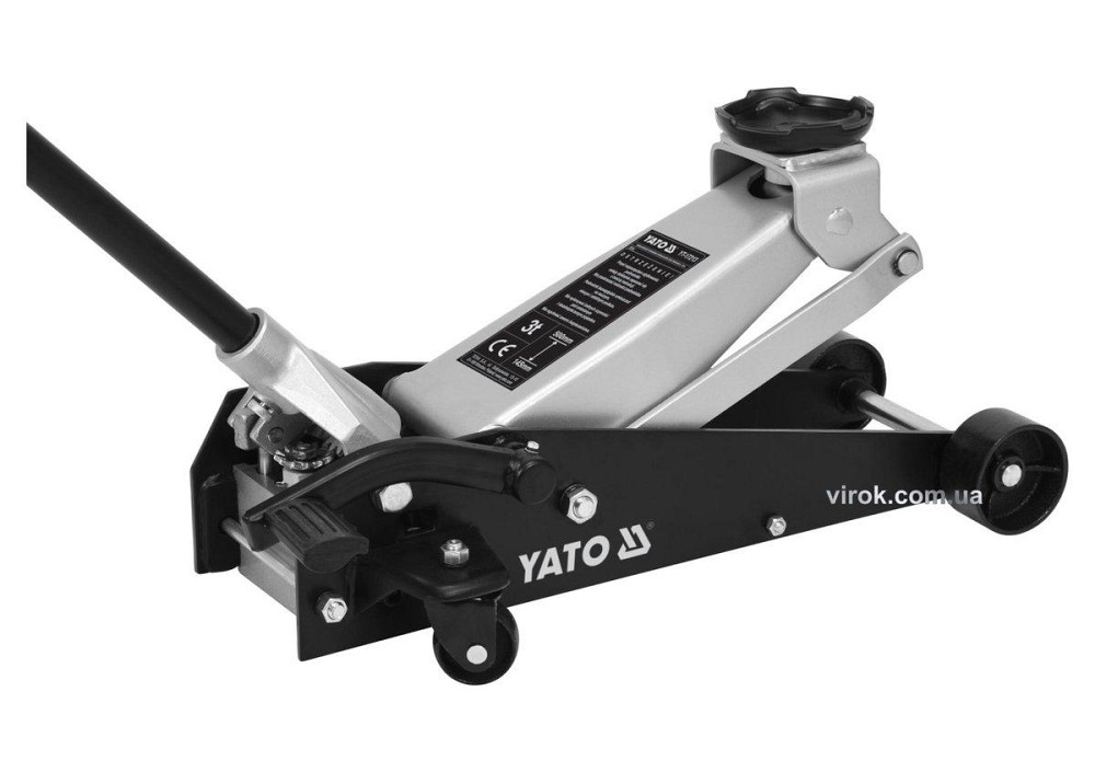 Домкрат гідравлічний підкатний низькопрофільний з важелем швидкого підйому YATO: 3 т, H= 145- 500 мм Одеса - фото 1