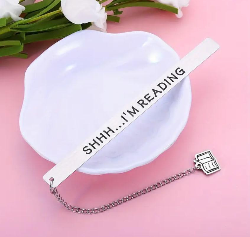 Металева закладка – креативний подарунок для книголюбів | Закладка для книг "Shhh...I'm reading" Київ - фото 2