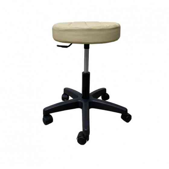 Стілець для майстра без спинки Йола на чорній ніжці Слонова кістка Київ