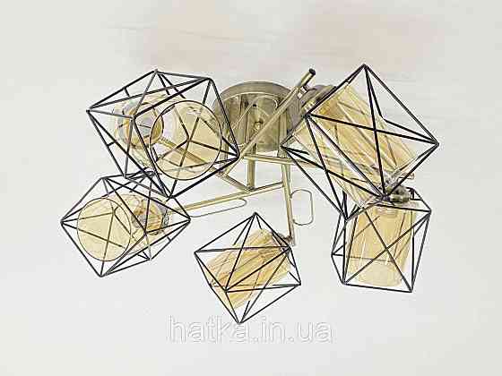 Люстра на пять плафонов 91207/5 бронза+черный Киев