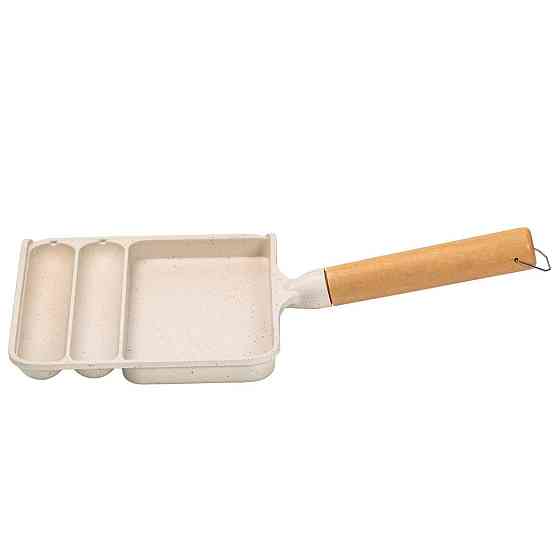 Прямокутна сковорода на 3 секції бежевого кольору Київ