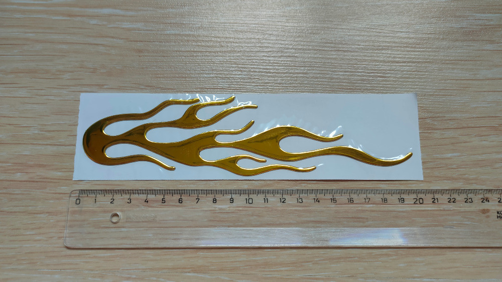 Наклейка на авто Огонь золото выпуклая на авто-мот Киев - изображение 1