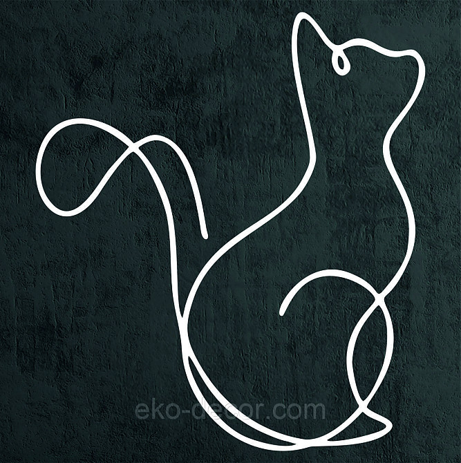 Декоративное настенное 3D Панно «Кот» Декор на стену с объемом 90*66 см, Белый Киев - изображение 6