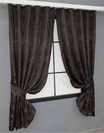 Комплект коротких штор VR-Textil Жакард Sultan XO № 1122ш 130х170 см 2 шт Венге (35-0092) Київ