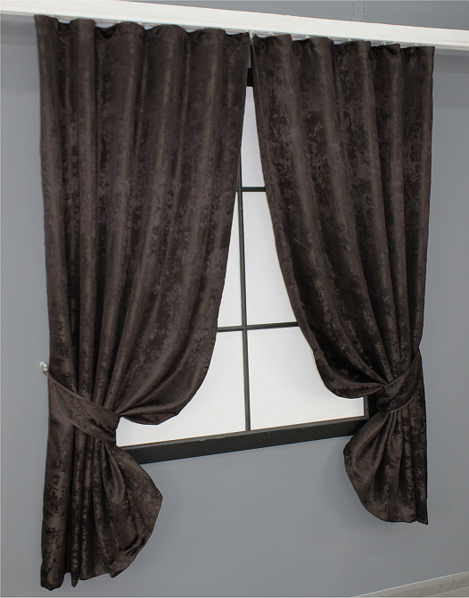 Комплект коротких штор VR-Textil Жакард Sultan XO № 1122ш 130х170 см 2 шт Венге (35-0092) Київ - фото 2