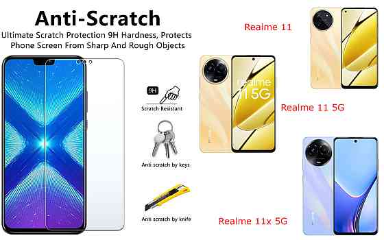 Защитное стекло NeoGlass для Realme 11, Realme 11 5G, Realme 11x 5G – ультрапрозрачное и устойчивое Киев