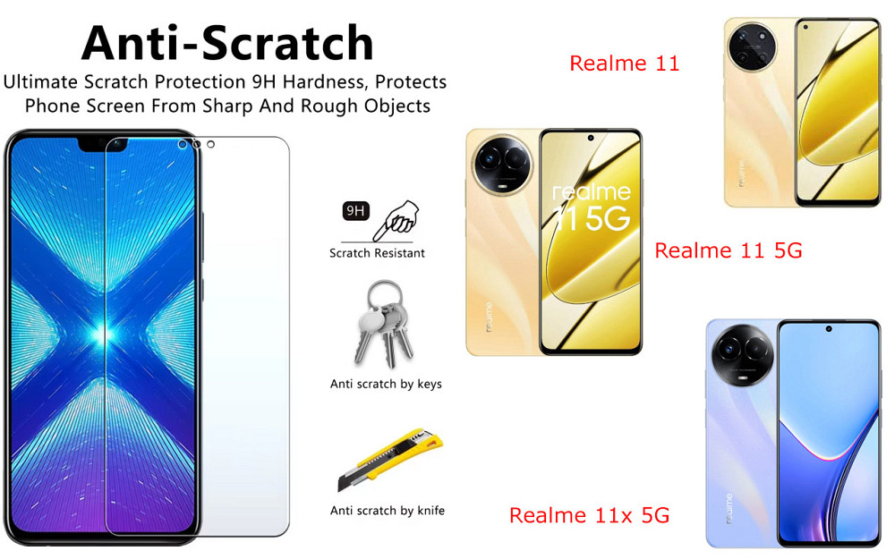 Защитное стекло NeoGlass для Realme 11, Realme 11 5G, Realme 11x 5G – ультрапрозрачное и устойчивое Киев - изображение 1