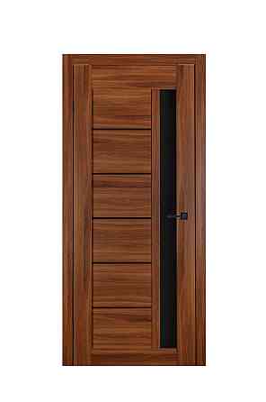 Дверь Реликт Корт Орех + Черное стекло 70*200 см Межкомнатные двери для дачи Дверное полотно Киев