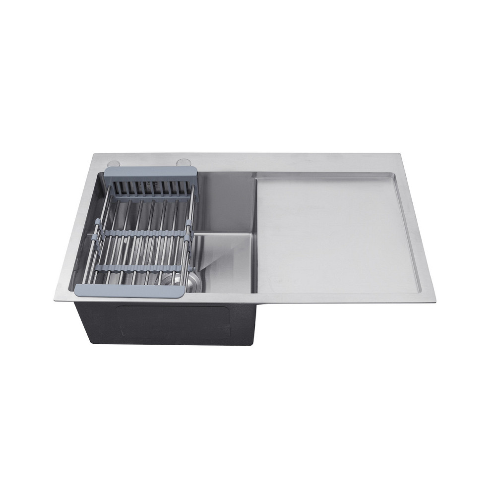 Кухонная мойка  с нержавеющей стали Kroner KRP Gebürstet - 78х49LHM  (3/1 мм) Киев - изображение 4