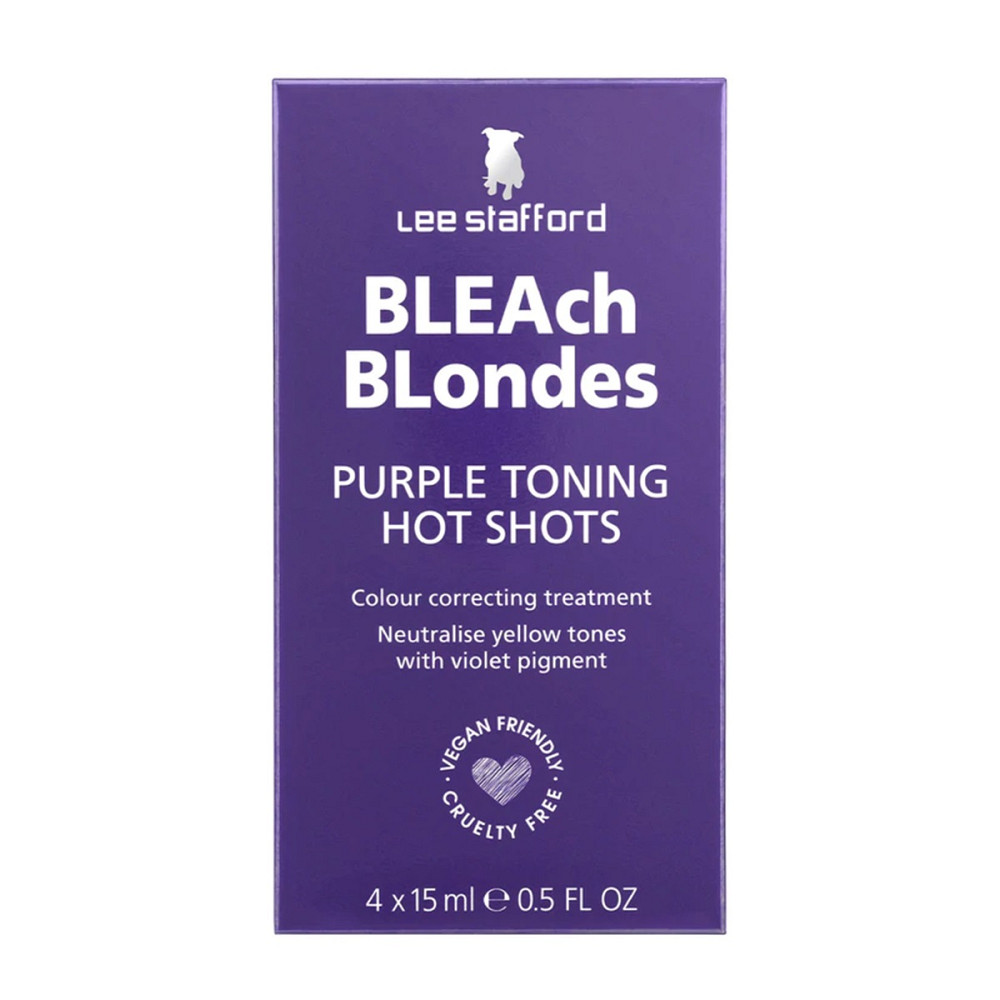 Тонирующие фиолетовые ампулы для осветленных волос Bleach Blondes Purple Toning Hot Shots Lee Stafford 4 x 15 мл Киев - изображение 1