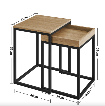 Комплект журнальних столиків Leobert Ascet в стилі Loft 2 шт сонома Київ