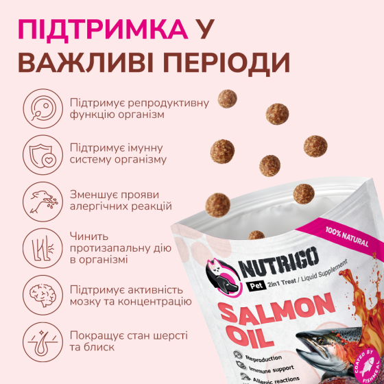 LK Baits Pet Nutrigo Salmon Oil S-M Функціональні ласощі для собак середніх порід з олією лосося (Ø 20 мм), 170 г Київ